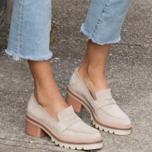 Bernardo Selma Suede Lug Loafer in Clay Split Suede, 7.5 - Picture 1 of 8